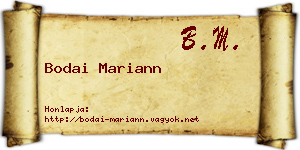 Bodai Mariann névjegykártya